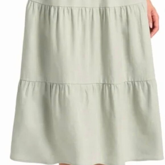 Matty M Dresses & Skirts - Matty M Women's Linen Blend Midi Skirt with Pockets (Light Green, Small)